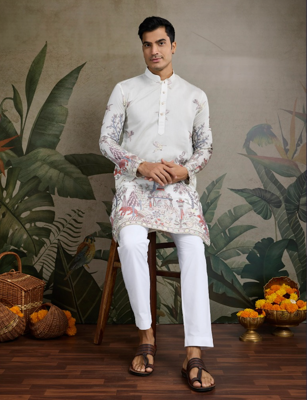 Matrut | Pixel Threads White Kurta Set