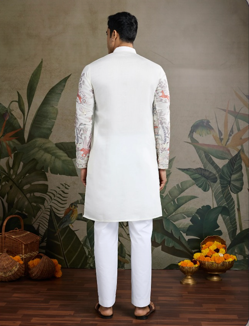 Matrut | Pixel Threads White Kurta Set