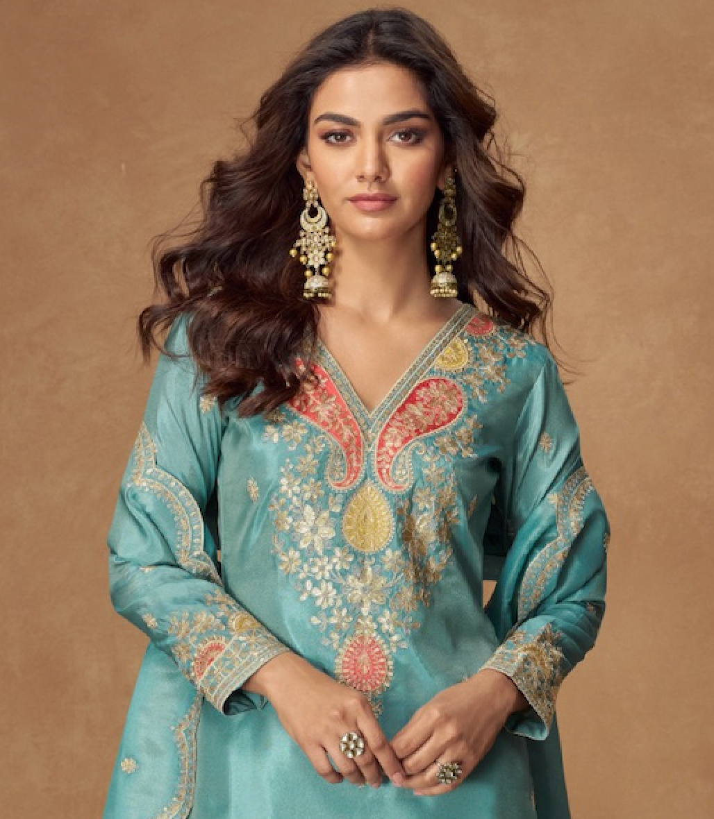 Matrut | Kashvi Blue Palazzo Suit