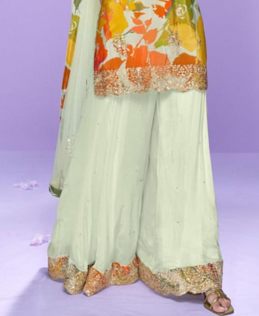 Matrut | Vaani White Multicolor Sharara Suit