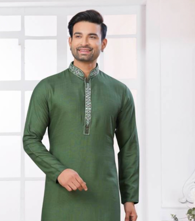 Matrut | Gallant Mehendi Green Kurta Set