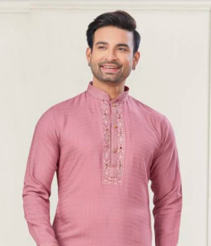 Matrut | Pure Weave Light Pink Kurta Set
