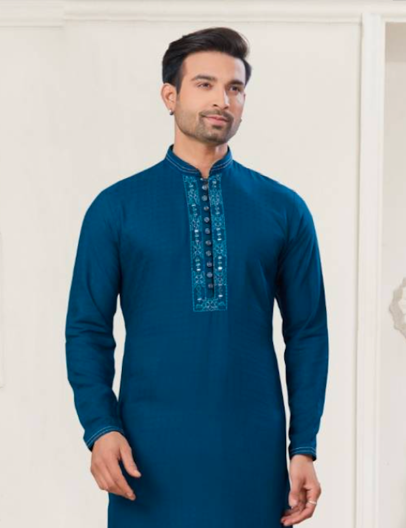 Matrut | Pure Weave Dark Blue Kurta Set