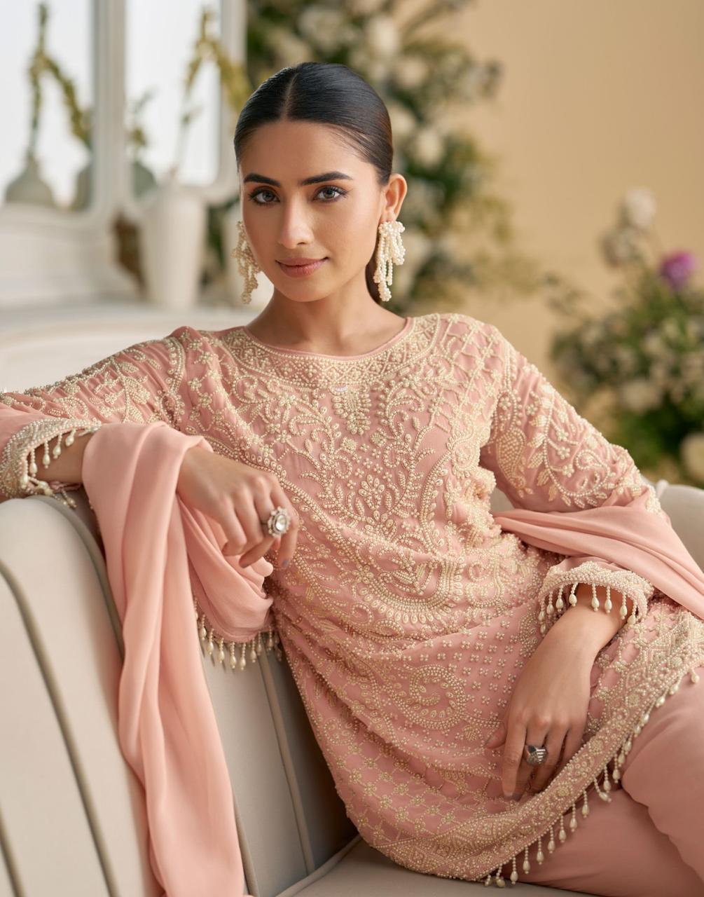 Matrut | Sana Baby Pink Palazzo Suit