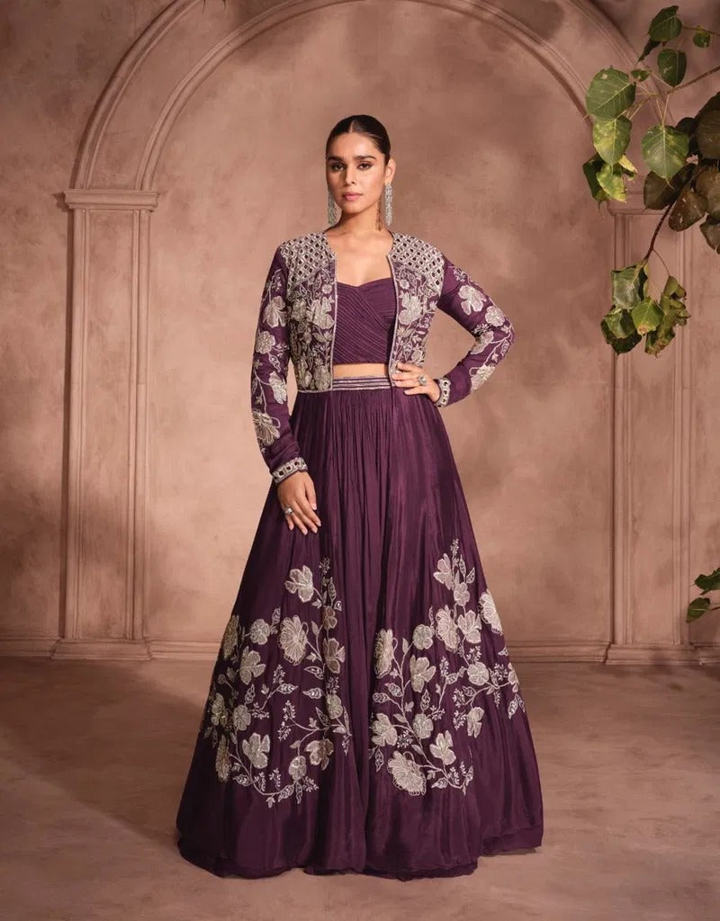 Matrut | Mannat Wine Lehenga Set
