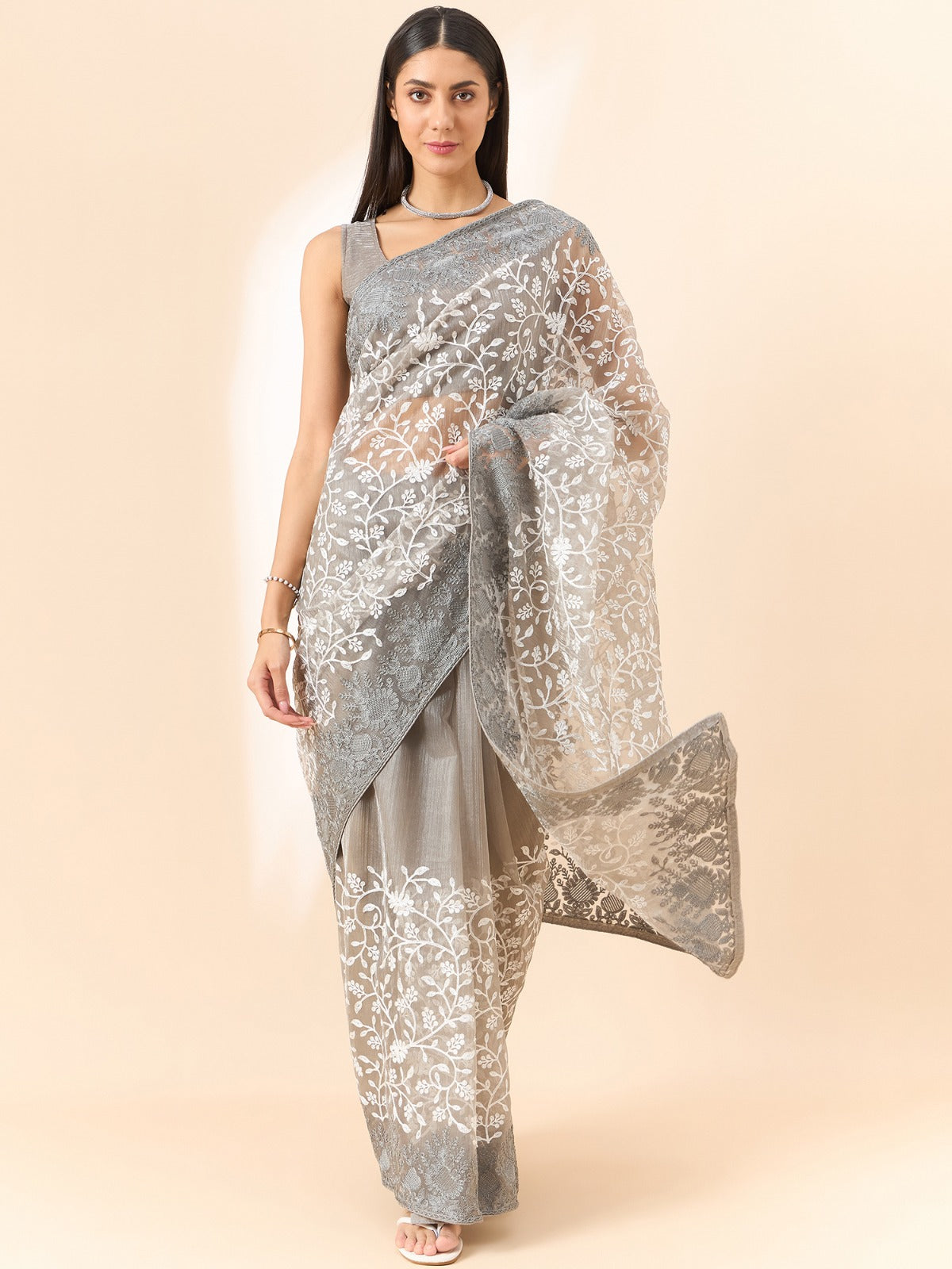 Matrut | Ziva Grey Saree