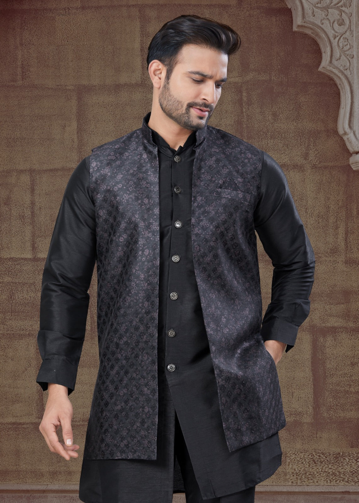 Matrut | Urban Threads Black Kurta Set