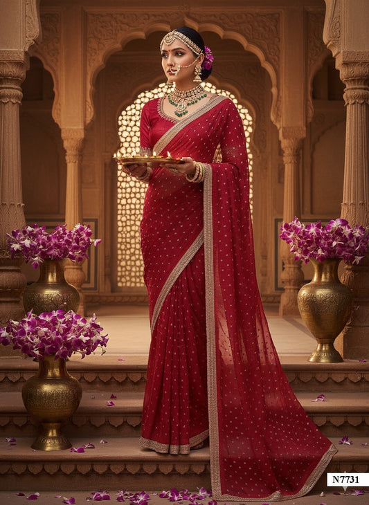 Matrut | Karwa Chauth Edit Red Saree - 005