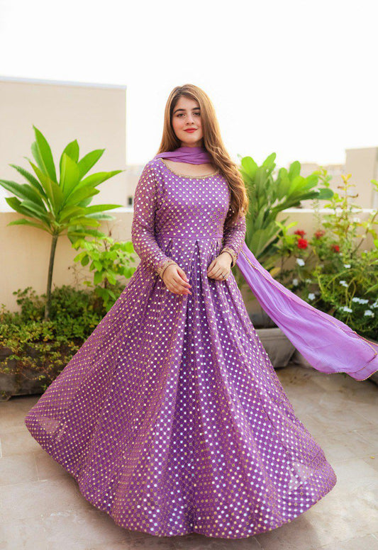 Matrut | Kashish Purple Polka Gown