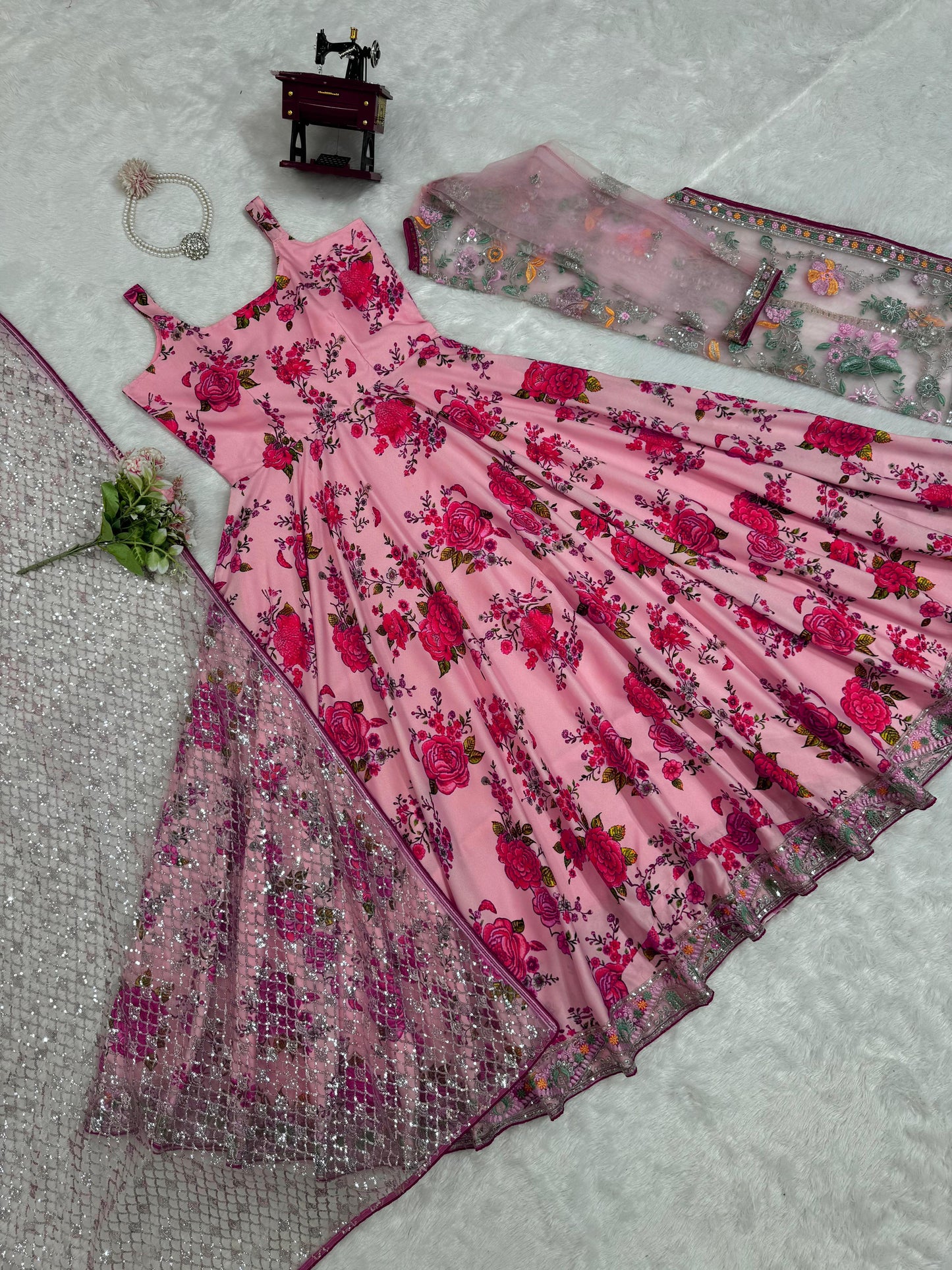 Matrut  |  Roop Net Pink Gown