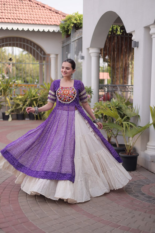 Nayra D05 Purple Indo-western