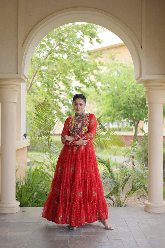 Ojas D08 Red Gown