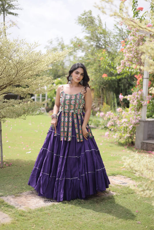 Ojas D03 Purple Indo-western