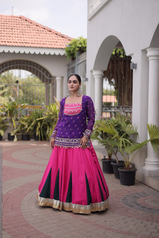 Ojas D09 Purple Indo-western