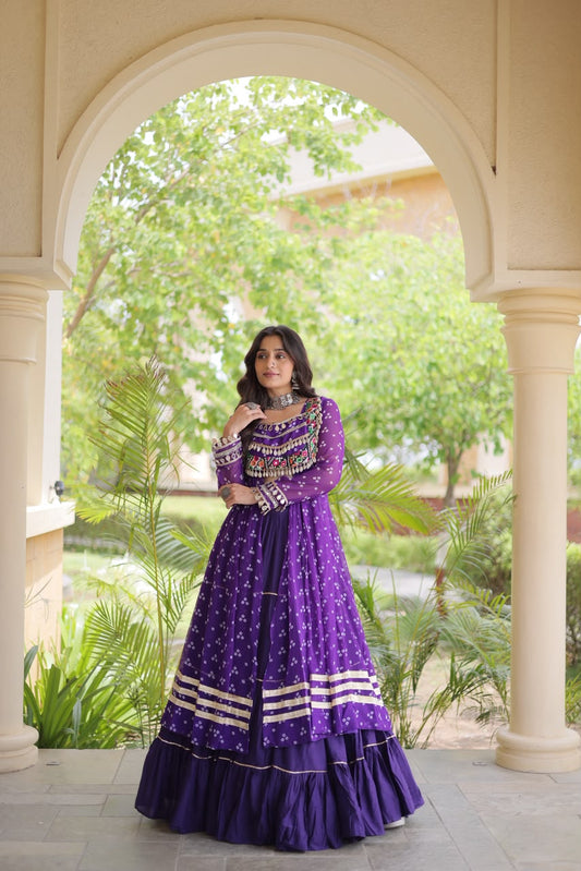 Ojas D06 Purple Indo-western