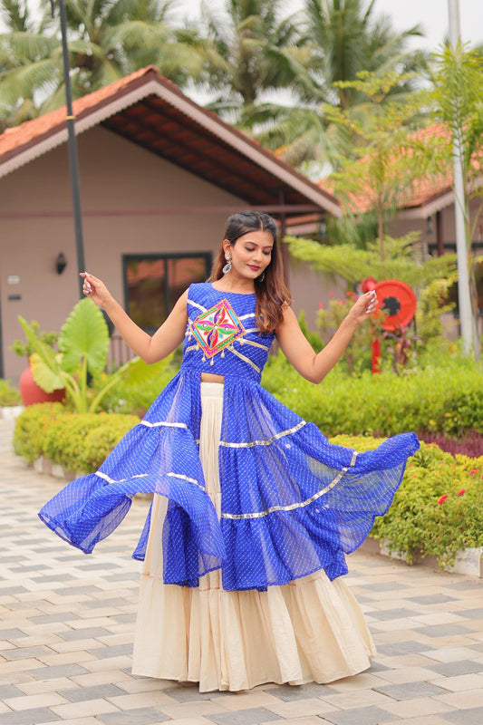 Ojas D07 Blue Indo-western