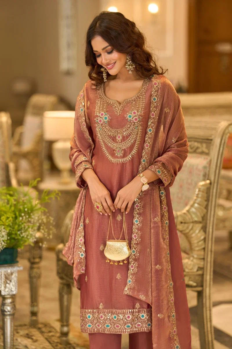 Chandni Rust Straight Suit