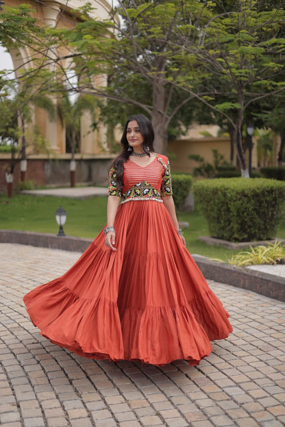 Nayra D02 Orange Gown