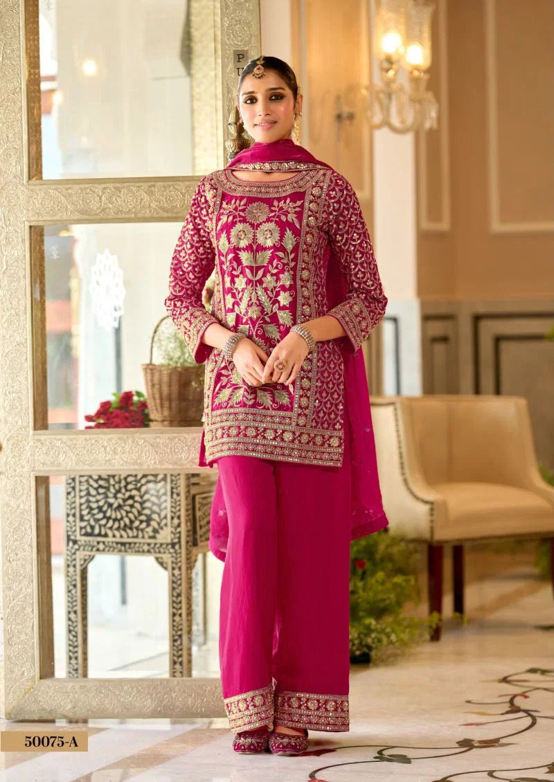 Mrigul Magenta Palazzo Suit
