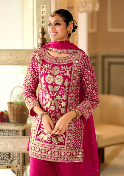 Mrigul Magenta Palazzo Suit