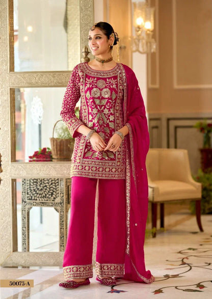 Mrigul Magenta Palazzo Suit