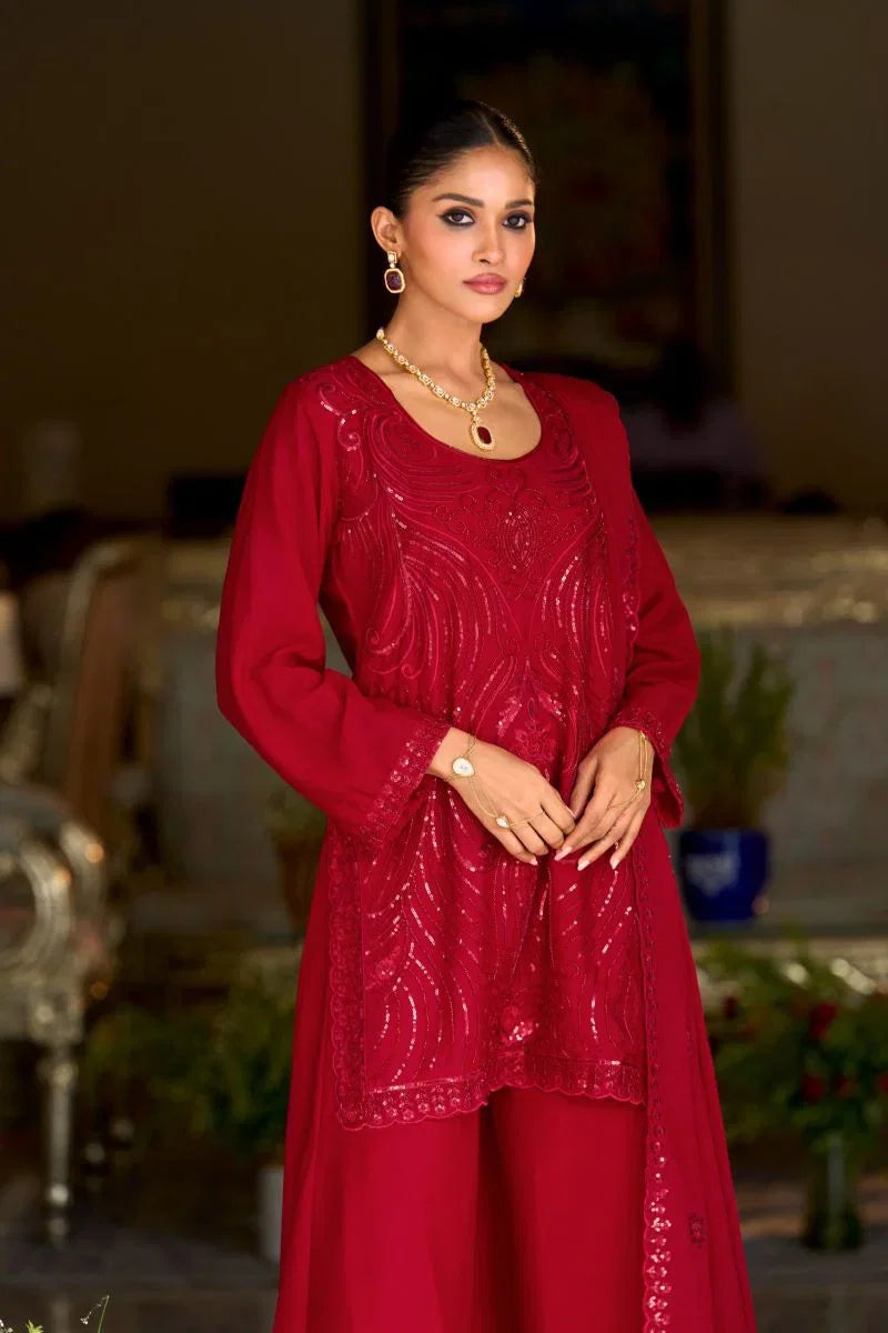 Gulaab Red Sharara Suit