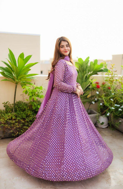 Matrut | Kashish Purple Polka Gown
