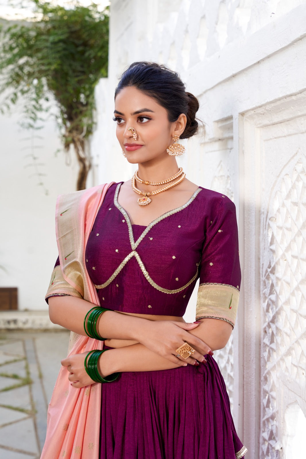 Matrut | Pranathi Wine Lehenga