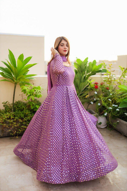 Matrut | Kashish Purple Polka Gown