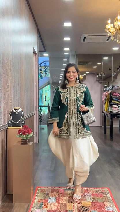 Matrut  | NSR Green Dhoti Suit