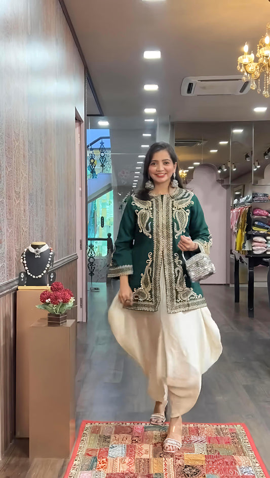 Matrut  | NSR Green Dhoti Suit