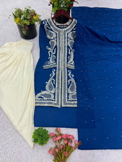 Matrut  | NSR Royal Blue Dhoti Suit