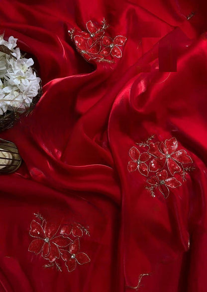 Matrut | Kia Red Sequin Saree