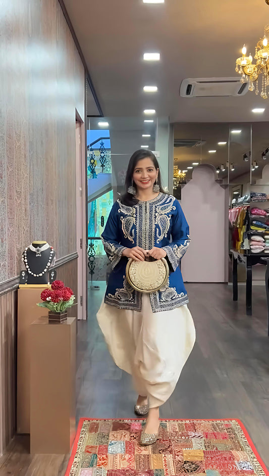 Matrut  | NSR Royal Blue Dhoti Suit