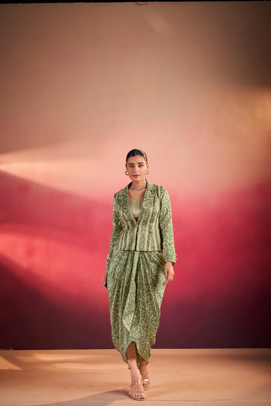 Lumina Green Indo-western