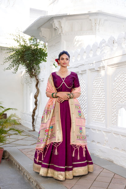 Matrut | Pranathi Wine Lehenga