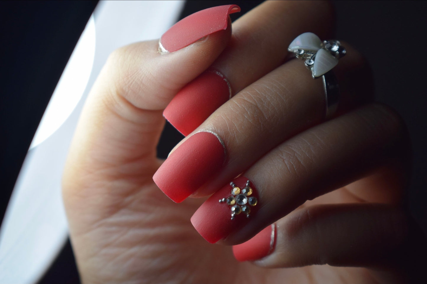 Studded Carmine Nails