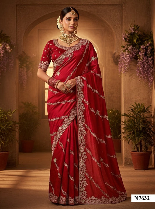 Matrut | Karwa Chauth Edit Red Saree - 012