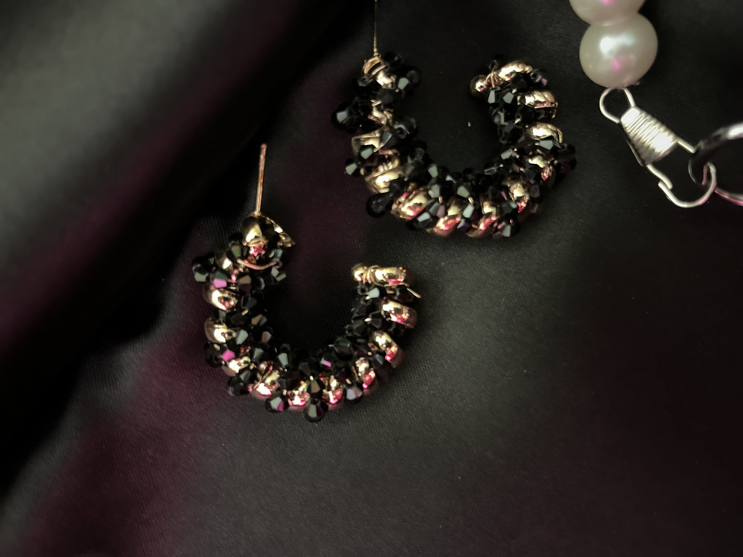 Classic Black Gold Hoop Earrings