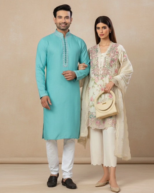 Matrut | [Pure Weave & Fiesta] Sea Green-White - Couple wear