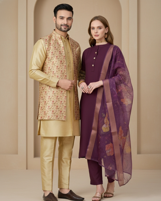 Matrut | [Urban Threads & Divine] Golden-Wine - Couple wear