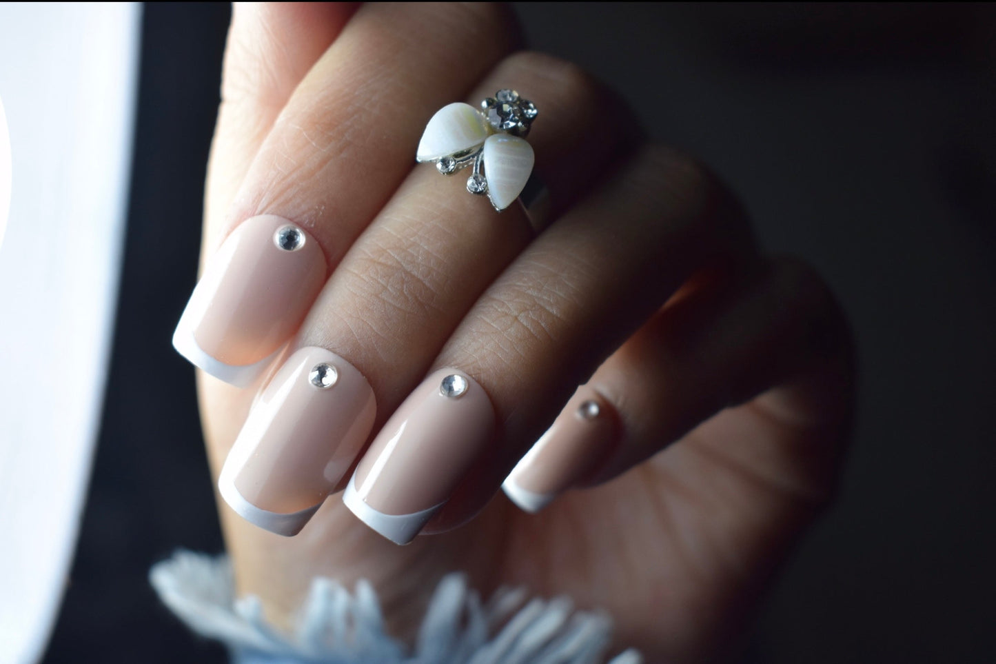 Studded French Nails