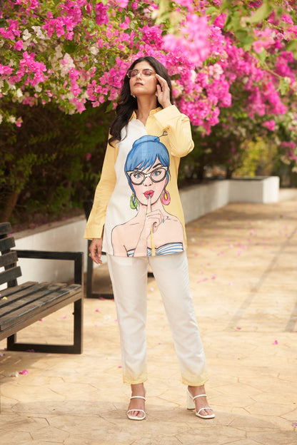 Matrut | Pixel Couture Yellow Co-ord Set