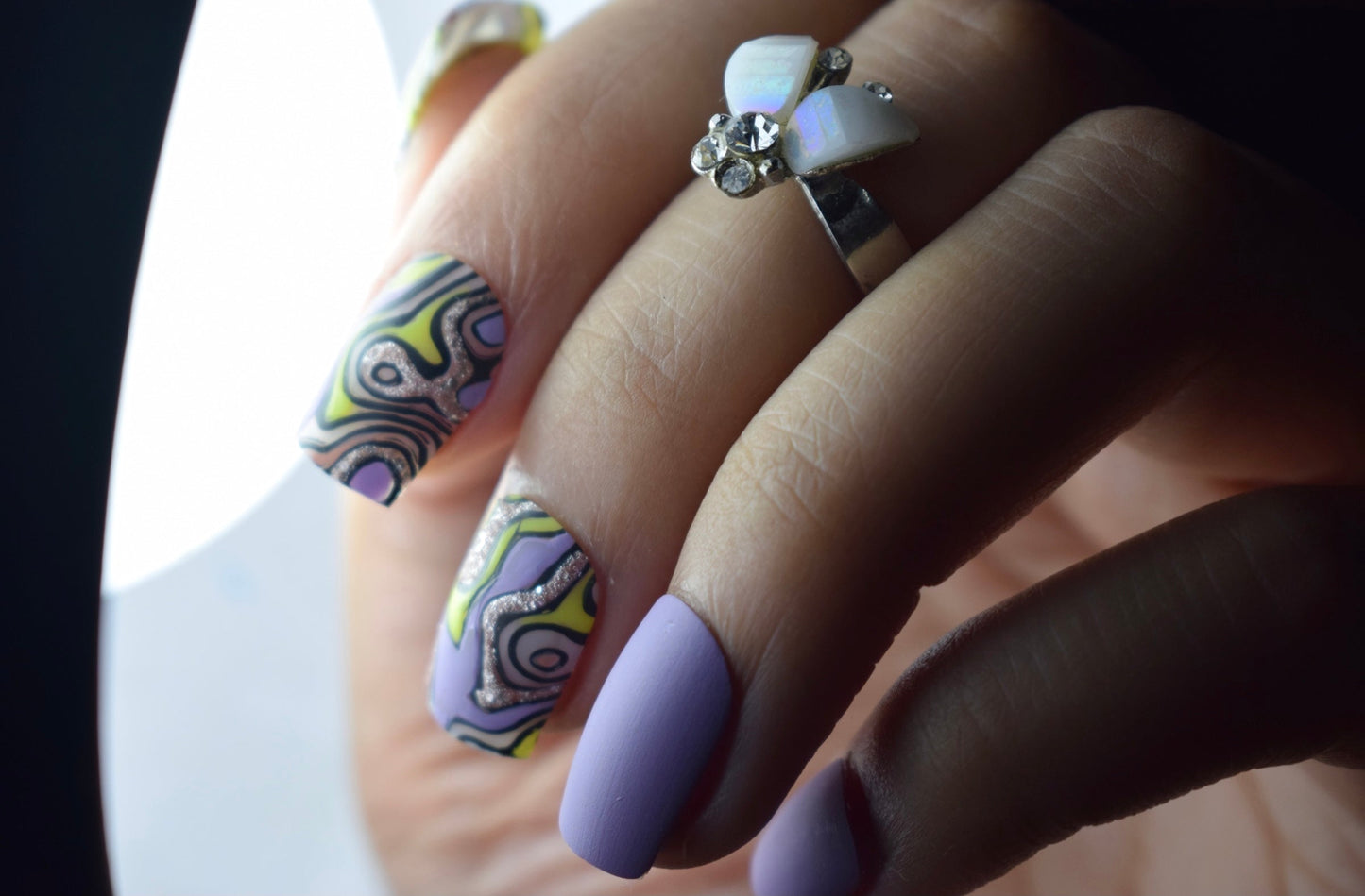 Purple Graffiti Nails