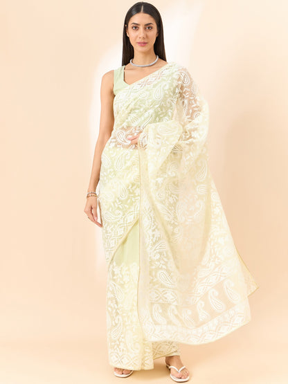 Matrut | Taru Light Yellow Saree