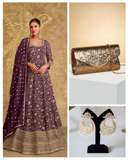 On rent - Matrut  | Dazzling Euphoria Wine Gown