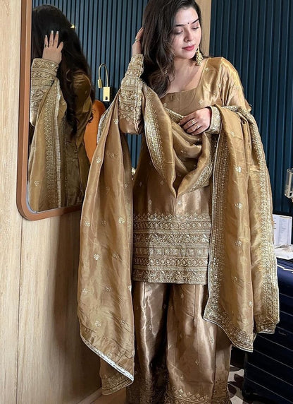 Matrut  | Adaara Soft Gold Sharara Suit