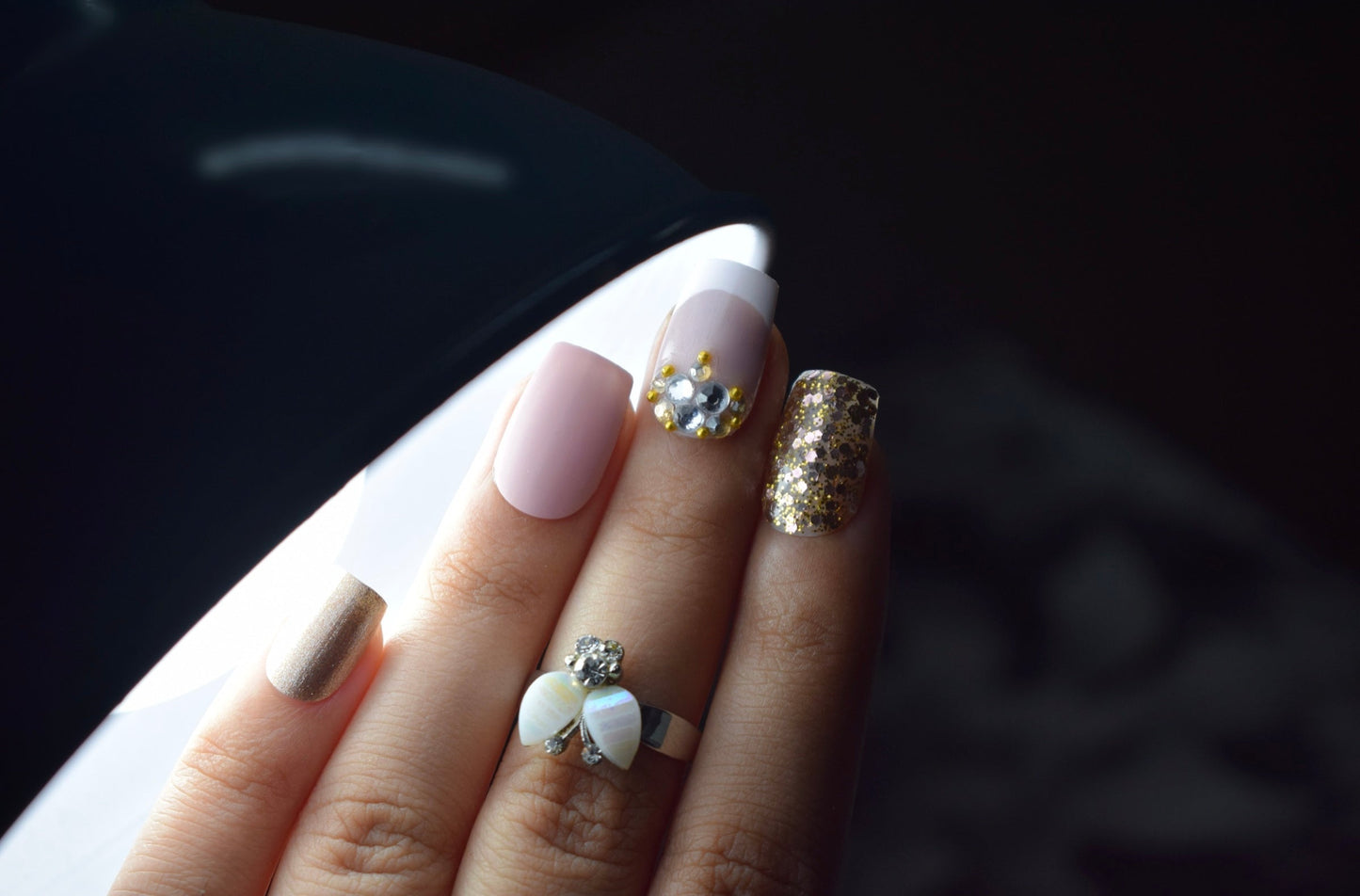 Lavender Crunch Nails