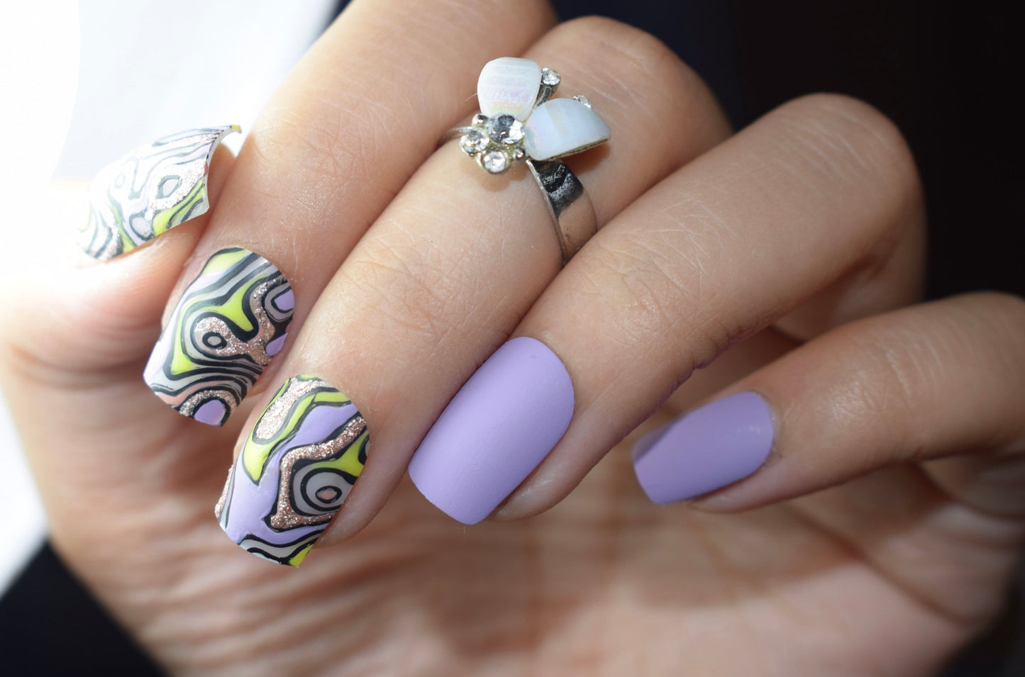 Purple Graffiti Nails