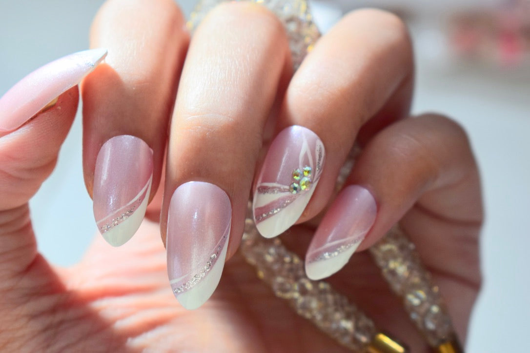 Neutral Pink French Nails freeshipping - LYNSAYNAILS